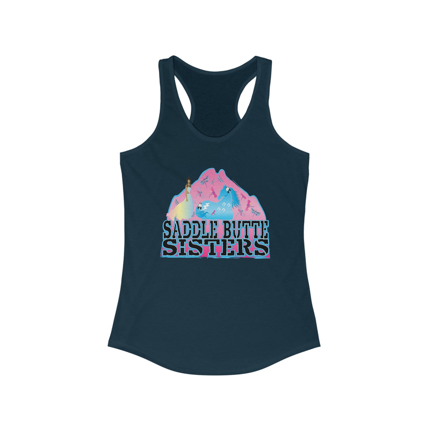 Indian Relay / Saddle Butte Sisters Women's Ideal Racerback Tank