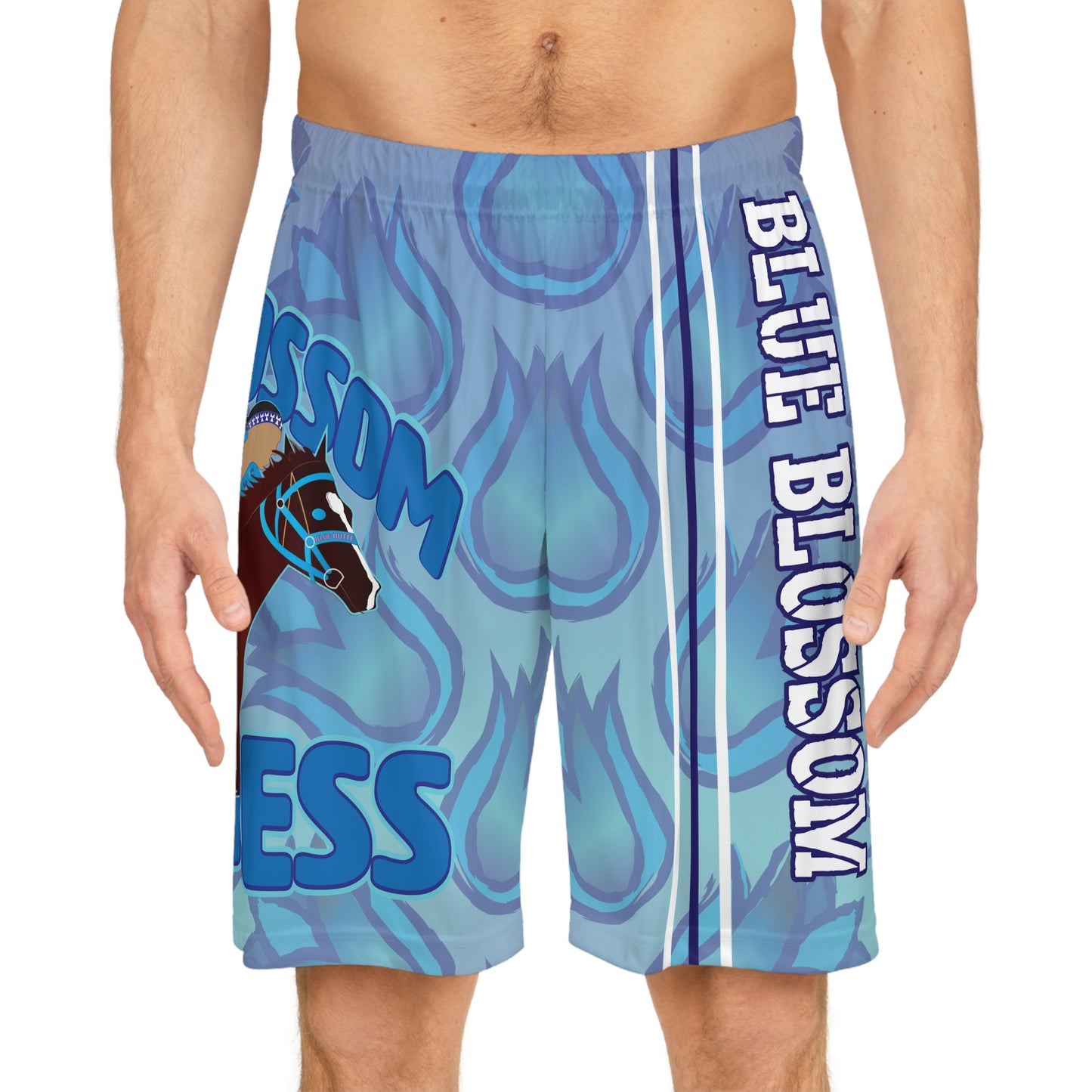 Indian Relay Blue Blossom Basketball Shorts (AOP)